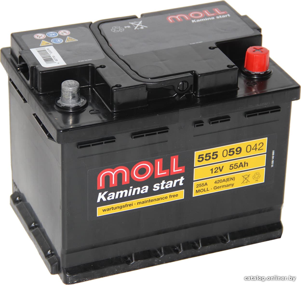 59 42 05. Moll MG Standard 12v-62ah SR. Low cost 62ah r+ (500a). Ah-255.