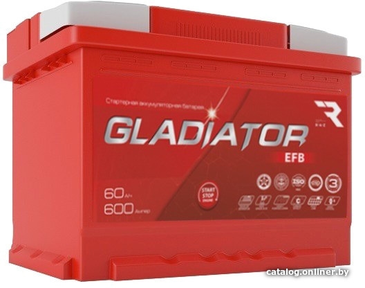 Автомобильный аккумулятор Gladiator EFB 6СТ-60L(0) (60 А·ч)