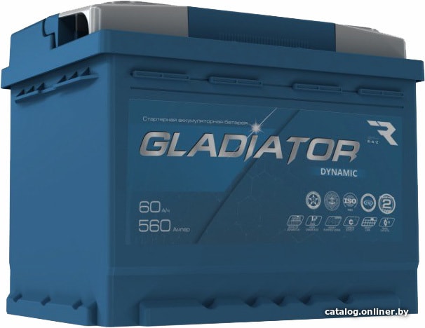 Автомобильный аккумулятор Gladiator Dynamic 6СТ-60L(0) (60 А·ч)
